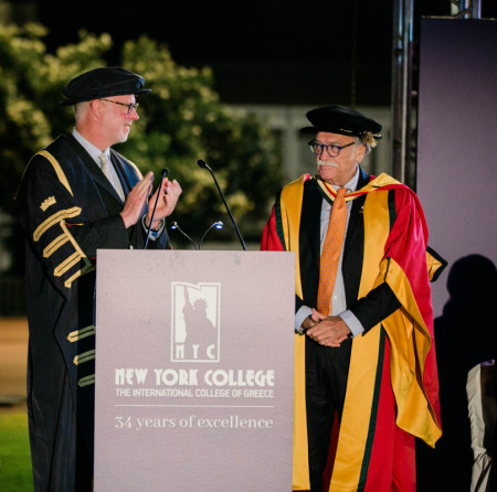 David Saltiel and the UoBolton Vice-Chancellor
