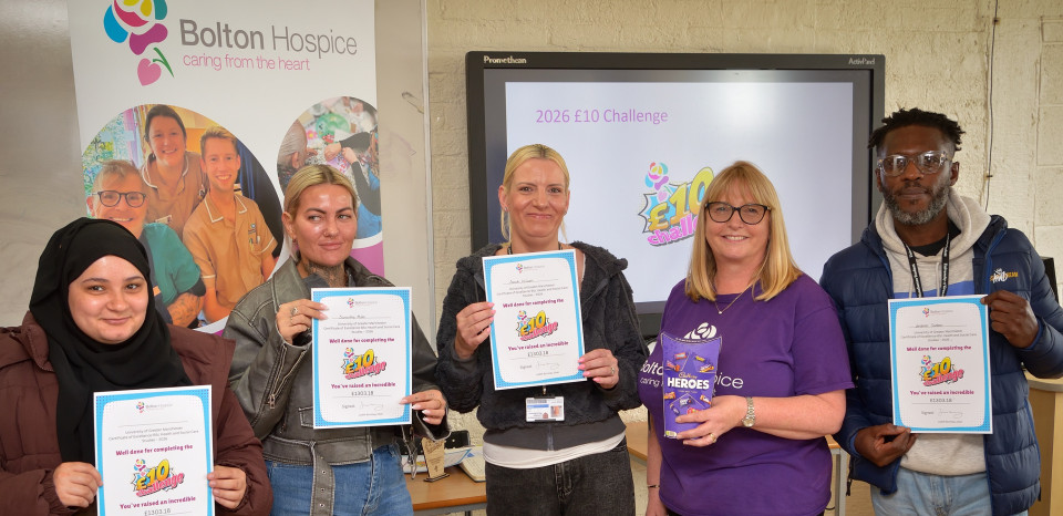 University students rise to the £10 Challenge to raise money for Bolton Hospice